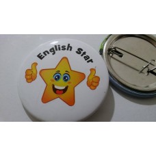 English Star İngilizce Rozet (44 mm)